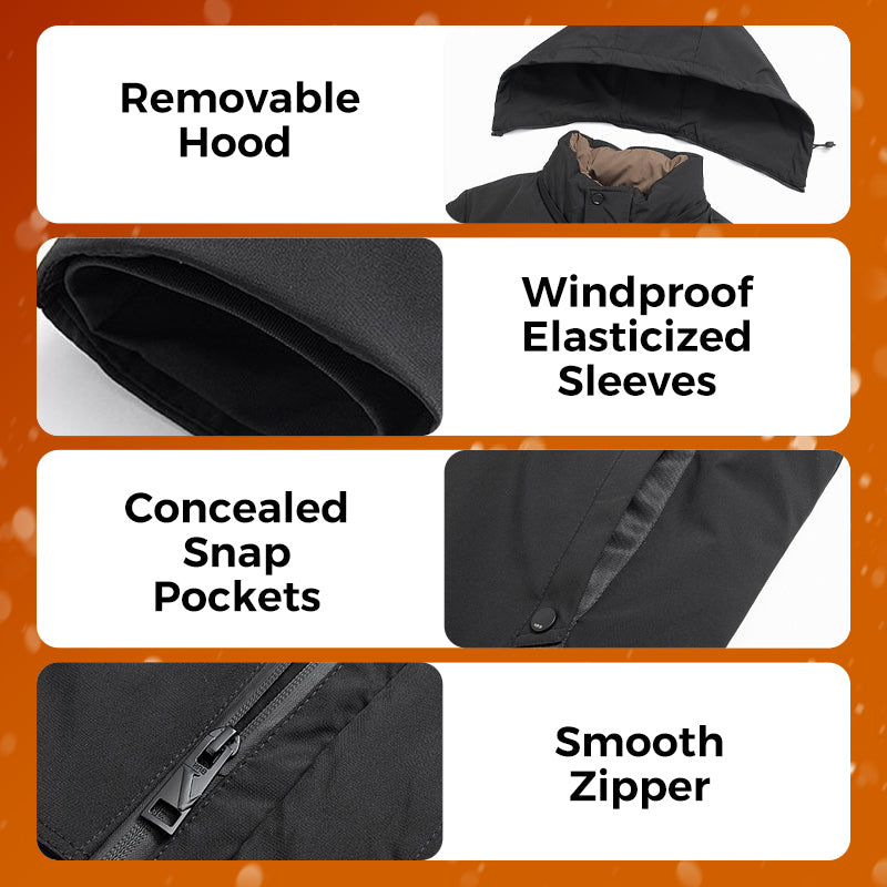 🔥Díol Te 2025🔥Cóta Parka Teirmeach le Cochall na bhFear