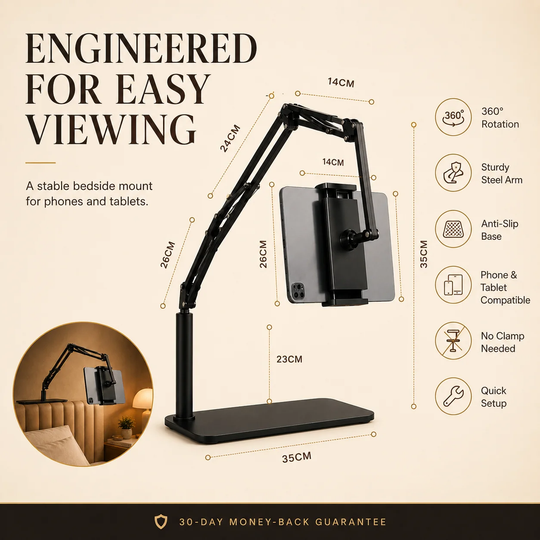 🔖 LIMITED-TIME 50% OFF! ⚡ Hidden Bedside Retractable Phone & Tablet Holder🛏️