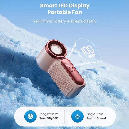 🌬️ LIMITED-TIME 49% OFF! ✨ Turbo Handheld Fan – LED Display, 6 Speeds, 3000mAh 🔋