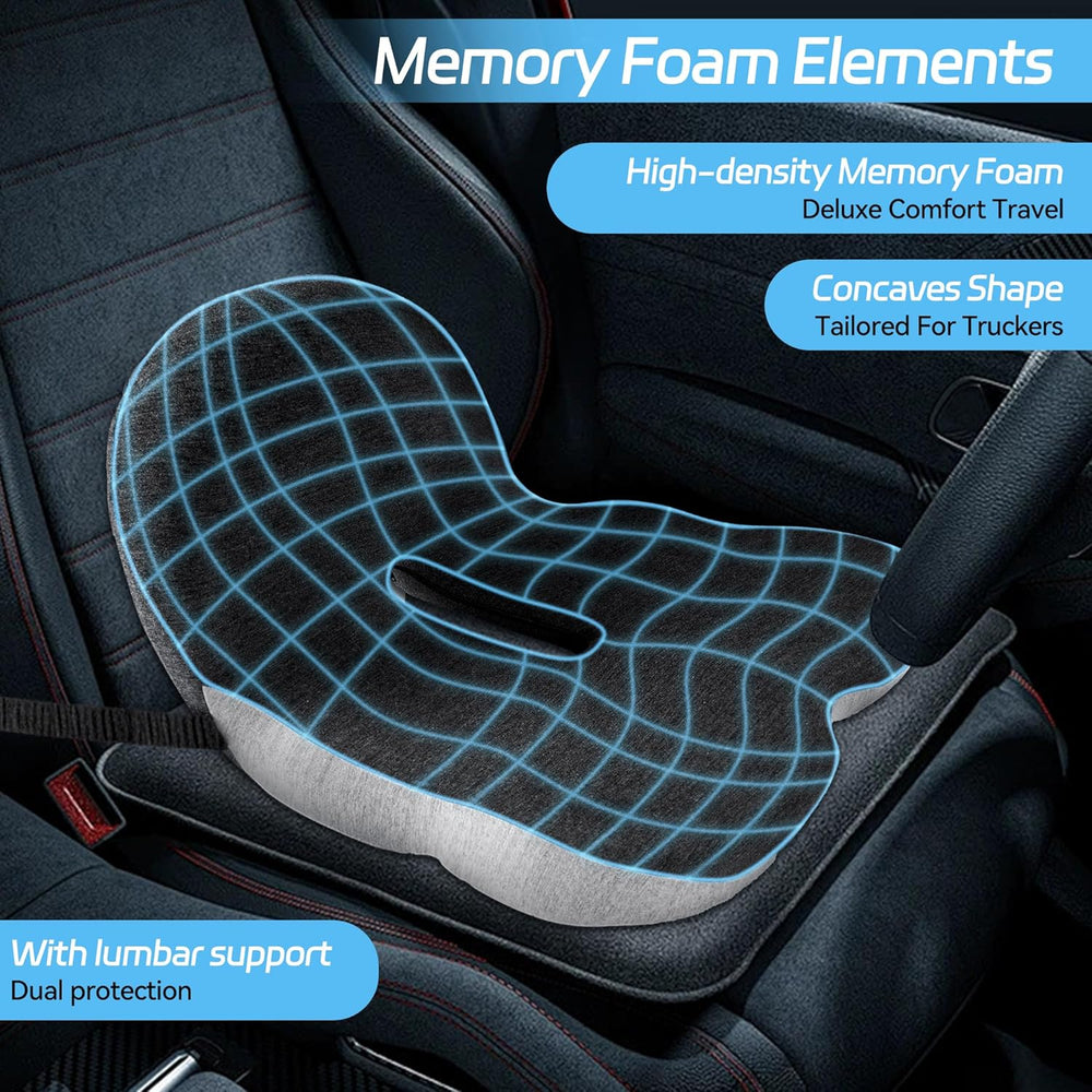 💎 Non-Slip Memory Foam Seat Cushion – Sciatica Relief, Breathable Mesh & Universal Fit for Car, Office & Wheelchair