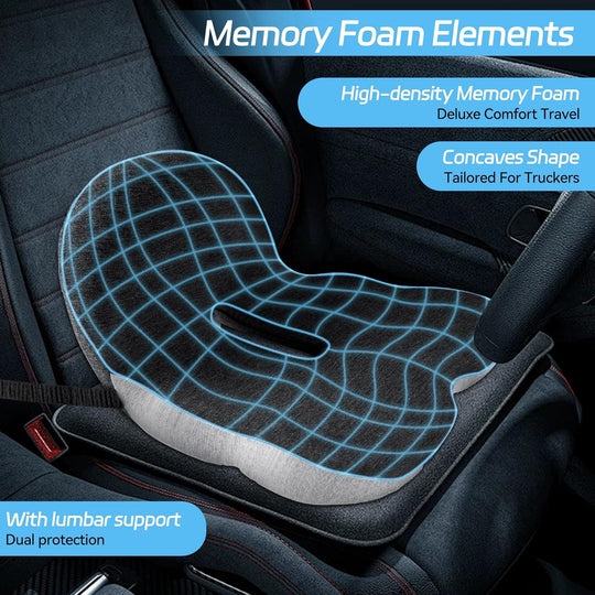 💎 Non-Slip Memory Foam Seat Cushion – Sciatica Relief, Breathable Mesh & Universal Fit for Car, Office & Wheelchair