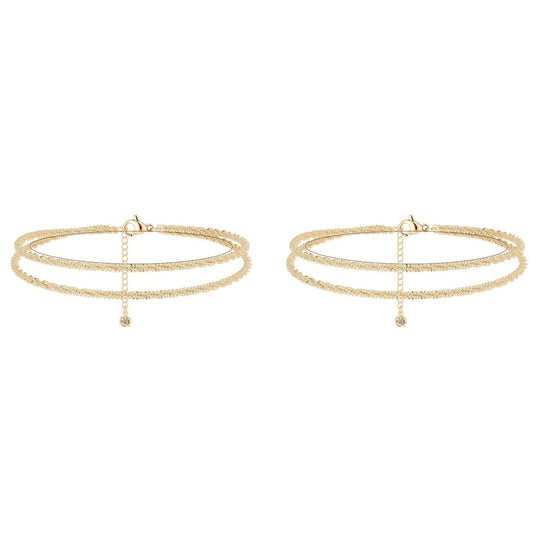 ⏰🔥LIMITED TIME: BUY 1 GET 1 FREE! 🥰 Dainty Layered Waterproof Anklet – Perfect Gift for Your Loved One 💖✨