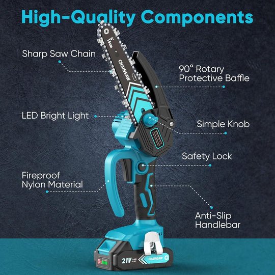 🎁2026 New Arrivals 50% OFF💥6-inch Cordless Mini Chainsaw with 2 Batteries🌲