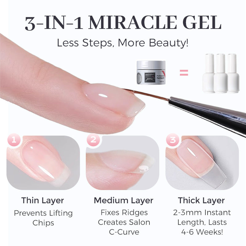 🎉Compra 3 e leva 5 gratis💅Base de uñas en gel multiusos 3 en 1 con alta transparencia
