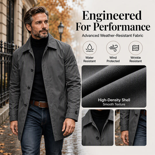 Men's Waterproof Mid-Length Trench Coat
