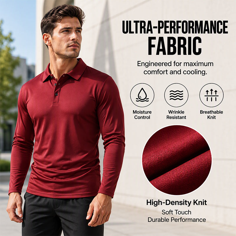 Men's Long Sleeve Collared T-Shirt