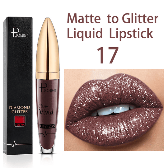 🔥Nieuwjaarsuitverkoop 49% KORTING - Diamond Lip Gloss Matte To Glitter Liquid Lipstick🎁Koop 3, betaal 2