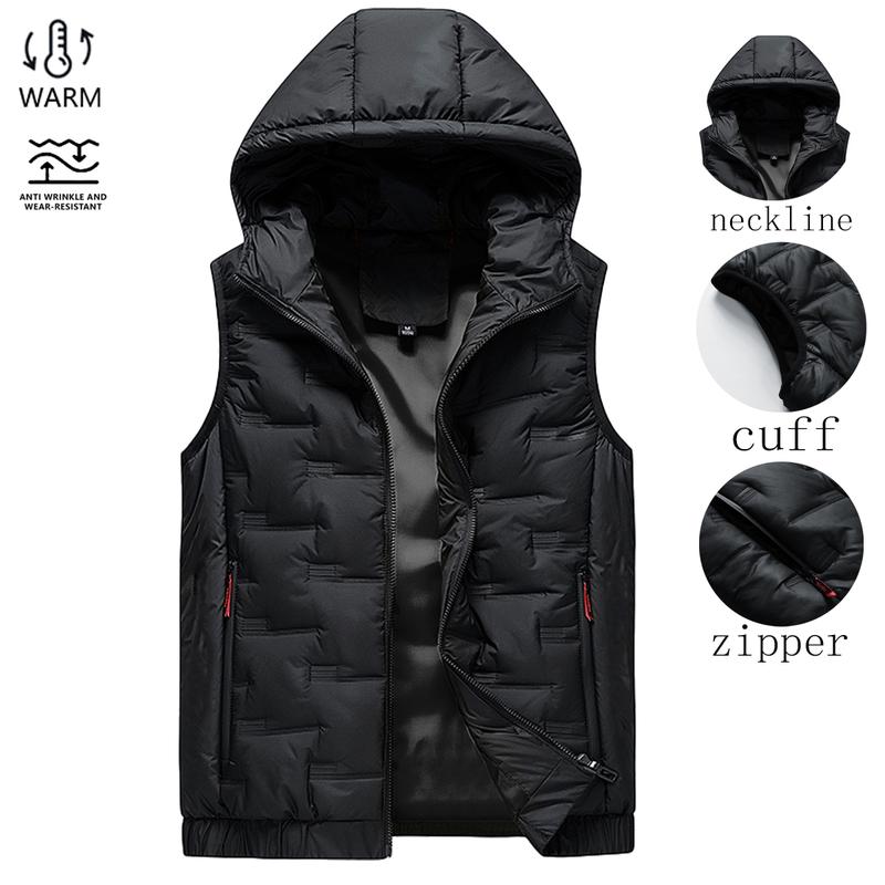 🔥 Layer More, Move Freely | Men's Lightweight Hooded Zip-Up Vest