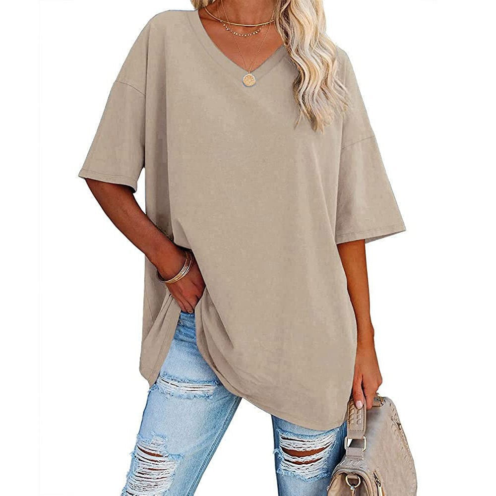 🌷2026 Hot Sale-30% OFF🌷Women's Summer Half Sleeve Casual Loose Fit Cotton Tunic T-shirt