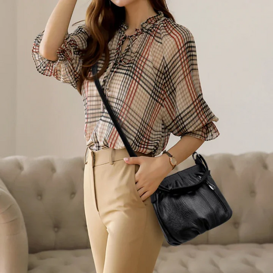 👜Pleated Bucket Leather Handbag – Soft Material, Adjustable Strap & Chic Casual Style ✨