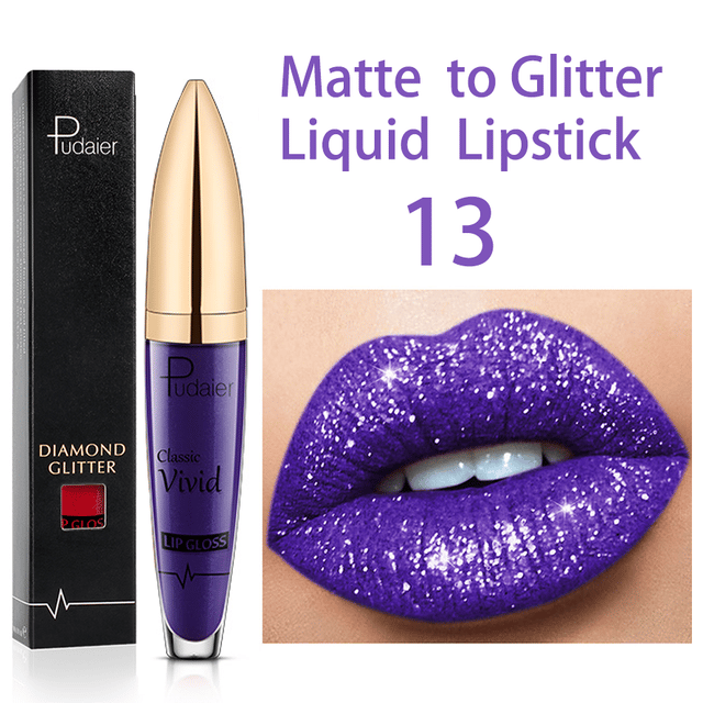 🔥Nieuwjaarsuitverkoop 49% KORTING - Diamond Lip Gloss Matte To Glitter Liquid Lipstick🎁Koop 3, betaal 2