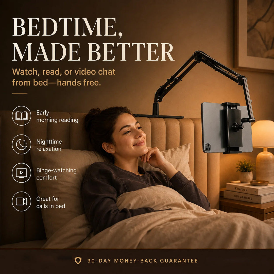 🔖 LIMITED-TIME 50% OFF! ⚡ Hidden Bedside Retractable Phone & Tablet Holder🛏️