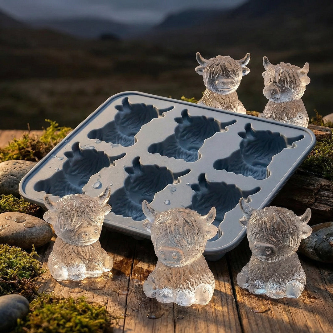🎁💥PRIX SPÉCIAL DERNIER JOUR !🐮 Moule à glaçons Mini Vache des Highlands – Glaçons 3D mignons pour boissons et fêtes &  Cadeaux