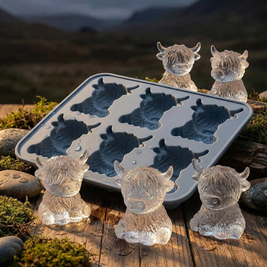 🎁💥PRIX SPÉCIAL DERNIER JOUR !🐮 Moule à glaçons Mini Vache des Highlands – Glaçons 3D mignons pour boissons et fêtes &  Cadeaux