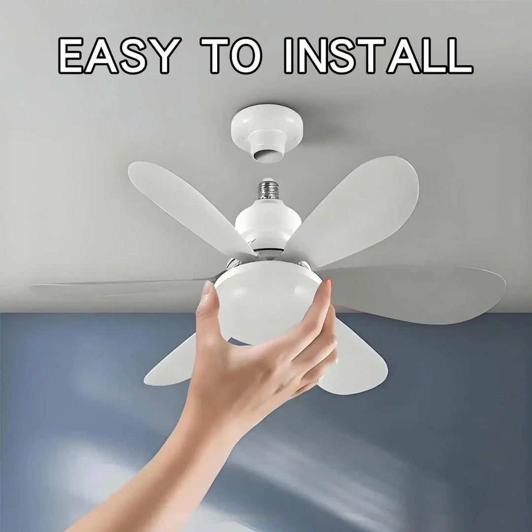 E27 LED Ceiling Fan Light with Remote 40W Dimmable 6 Blades Silent Lamp UK