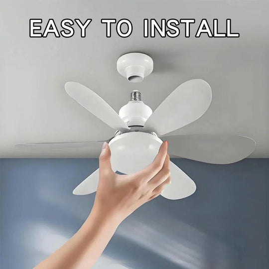 E27 LED Ceiling Fan Light with Remote 40W Dimmable 6 Blades Silent Lamp UK