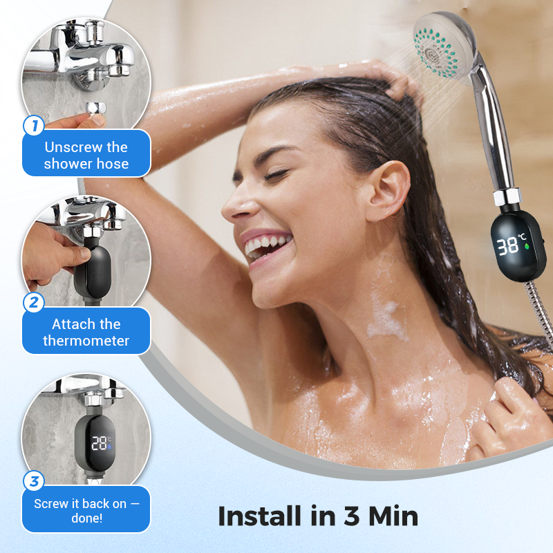🌡️Shower Thermometer-Instant Digital Display, Waterproof & Easy Install for Safe Bathing 👶📦
