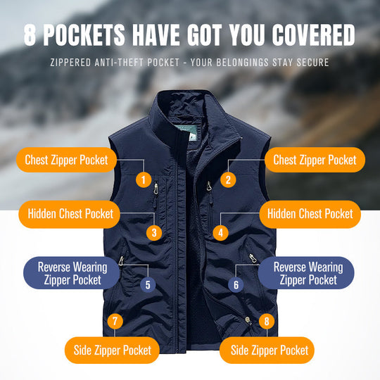 ⏰Limited Time Sale 49% OFF🔥🧥Men's Oversized Sleeveless Vest Jacket With Pockets