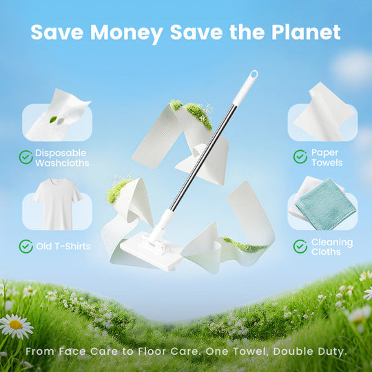 💥 Sista dagen! 50 % rabatt 💥Engångsdammmopp med 4 återanvändbara trasor