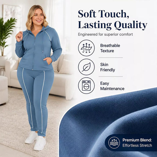 🎉 One Set, More Ways to Wear | Women's Zip-Up Hoodie & Pants 2-Piece Set⚡