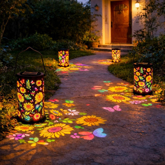🌞Bunte Sonnenblumen-Solar-Gartenlaterne