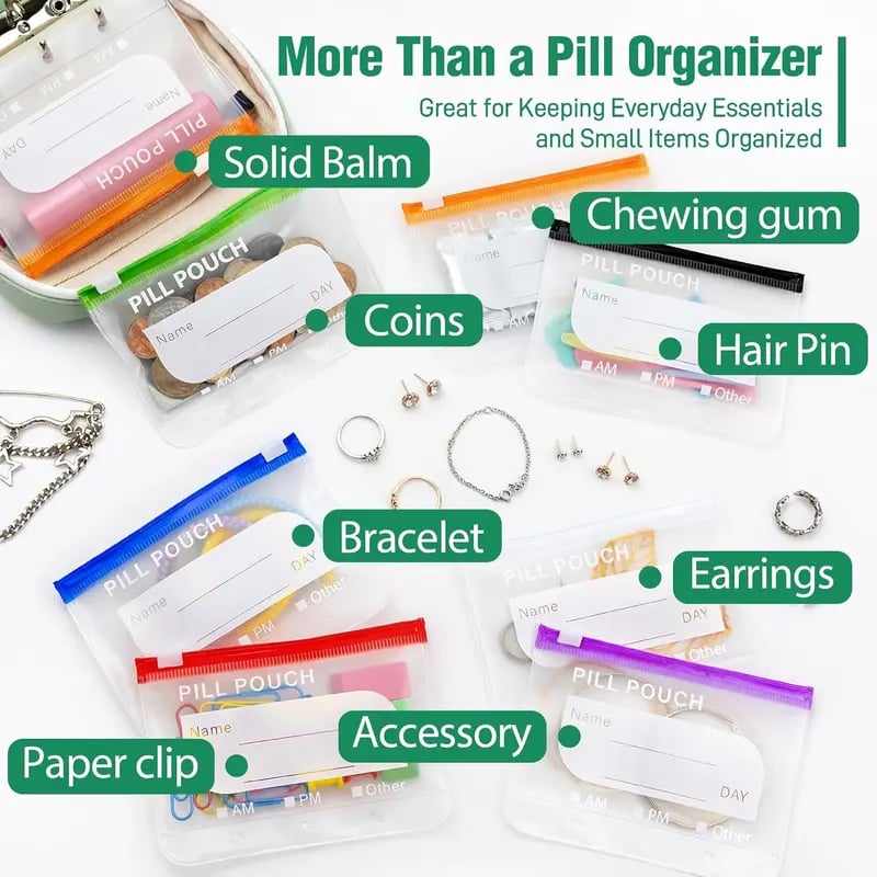 🥳2026 HOT SALE🥳💞50K+ SOLD!💊🧳 50% OFF! A8 Waterproof Pill Pouch Set – 14 colour‑coded pouches, waterproof & crush‑proof shell. Holds 7‑14 days of meds – perfect for travel & daily routines! 🗓️✨