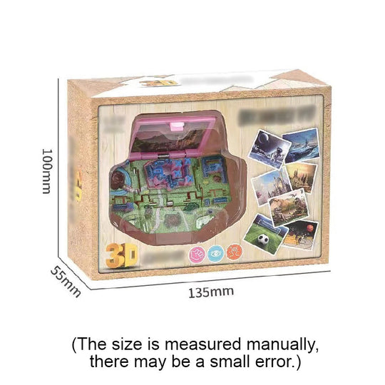 3D Foldable Dinosaur Castle Book Keychain