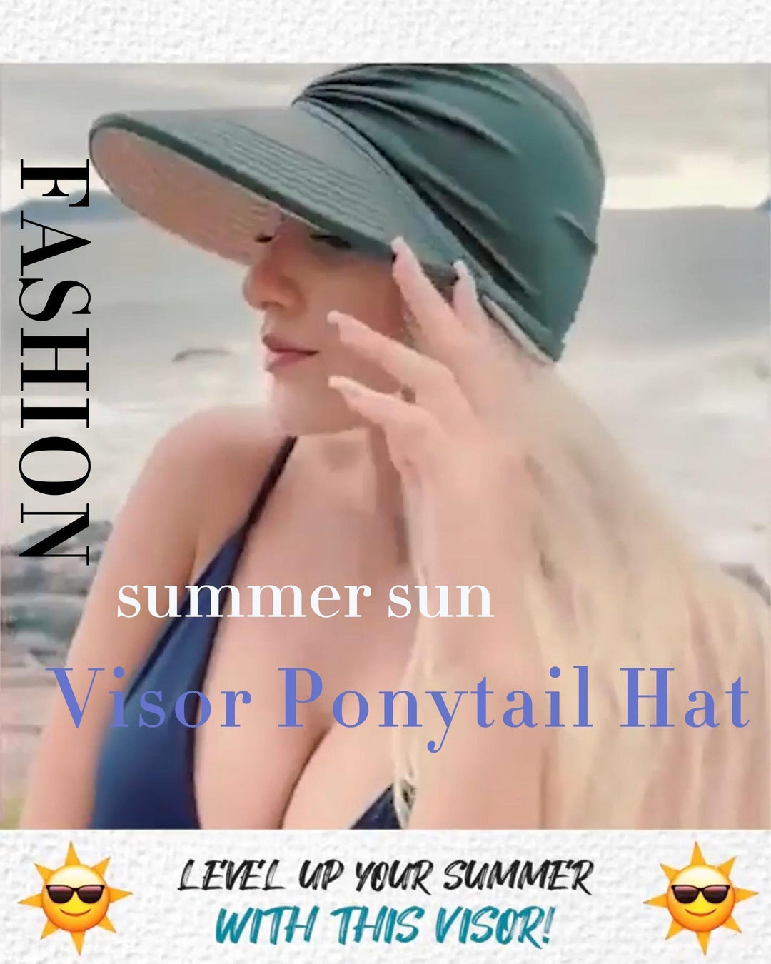 💕UPF 50+ Sun Visor Ponytail Hat