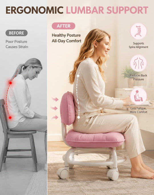 🪑50% OFF NOW! ⏰ Rolling Low Stool with Backrest – Padded seat & silent casters – Perfect for workshops, garages or studios – comfortable and mobile 🛠️✨