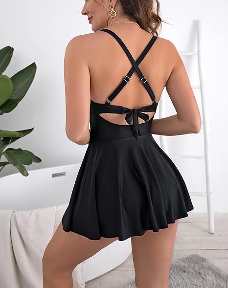 💥Last Day Special Sale 60% OFF🩱Women's Cutout One Piece Skirt Swimsuit