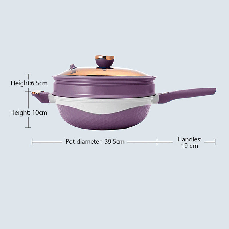 🍳🔥 Non-Stick Pan with Steamer Basket - Healthy Cooking without Oil, Even Heat Distribution for Perfect Results Every Time ✨