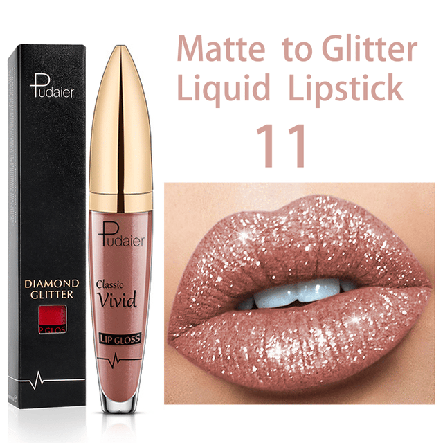 🔥Nieuwjaarsuitverkoop 49% KORTING - Diamond Lip Gloss Matte To Glitter Liquid Lipstick🎁Koop 3, betaal 2