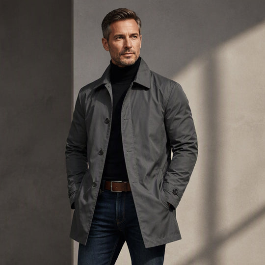 Men's Waterproof Mid-Length Trench Coat