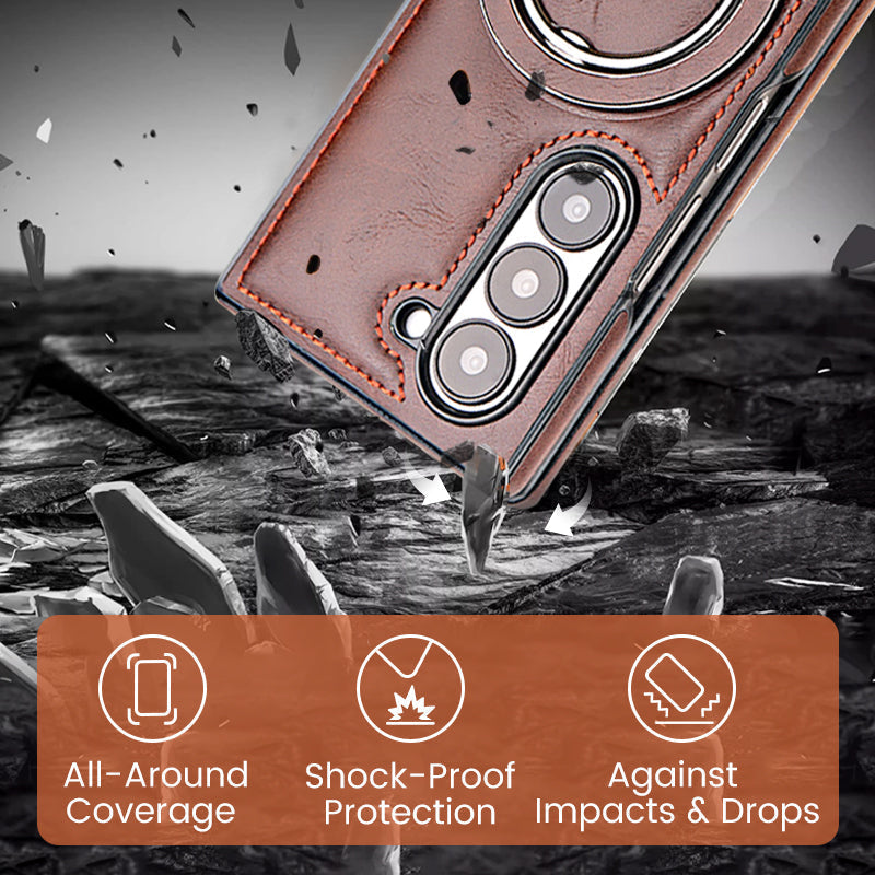 Luxury PU Leather Magnetic Case with Stand for Samsung Z Fold & Z Flip