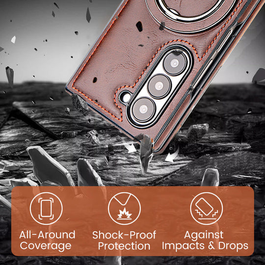 Luxury PU Leather Magnetic Case with Stand for Samsung Z Fold & Z Flip