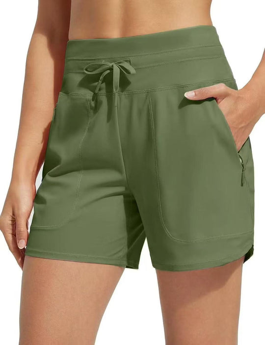 💎 50% OFF! 💎 Women's 5" High-Waisted Swim Board Shorts – Quick-Dry, UPF 50+, Zipper Pockets & Built-In Boxer Liner