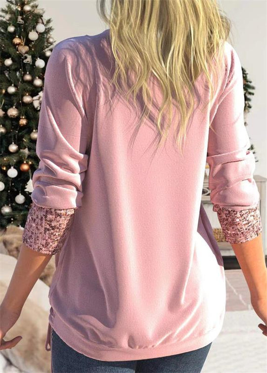 💜LAST DAY PROMOTION - 49% OFF💜Sequin Loose Smocked Fake Two-Piece Top