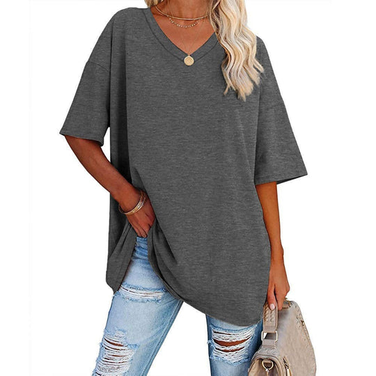 🌷2026 Hot Sale-30% OFF🌷Women's Summer Half Sleeve Casual Loose Fit Cotton Tunic T-shirt