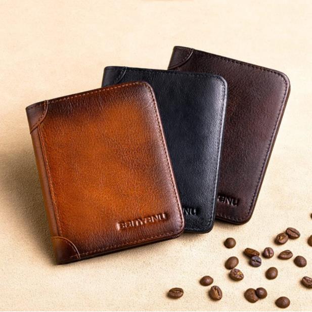🔥2026 New Arrival🔥Minimalist RFID Blocking Leather Wallet for Men – Ultra-Thin, Genuine Top-Layer Cowhide, Short Design for Everyday Carry