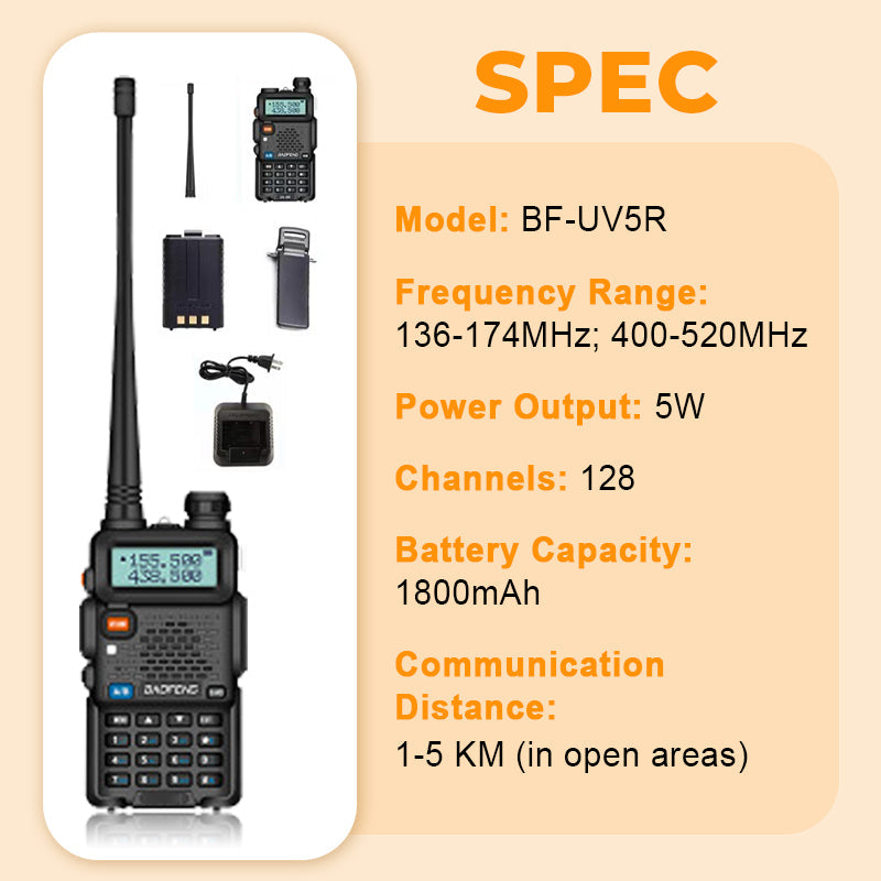 🔥Hot Sale 52% Off🔥📡 UV-5R Ham Radio Long Range UV5R Two Way Radio Dual Band Walkie