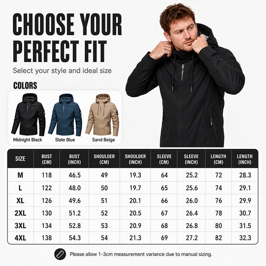 💧🌬️ Men's Hooded Jacket – waterproof & windproof with a drawstring. Ideal for the outdoors & everyday wear. ✓ Durable ✓ Breathable. Check it out now! 🔥🧥