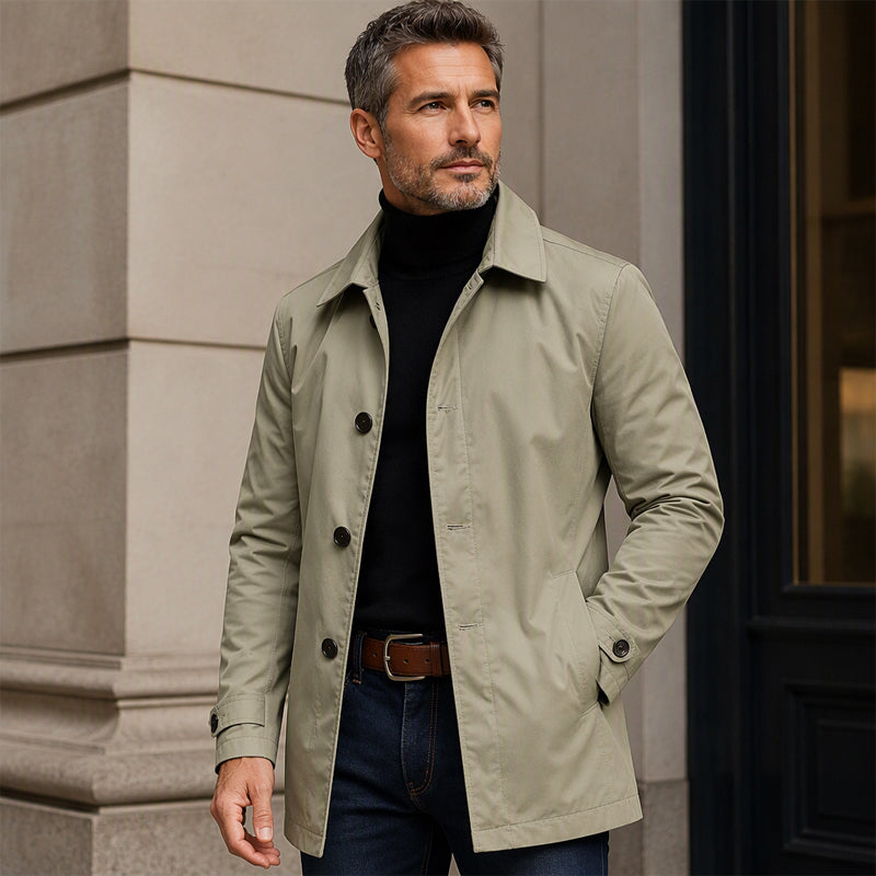 Men's Waterproof Mid-Length Trench Coat