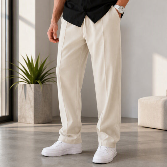 🏷️ Easy Fit, Everyday Style | Men's Drawstring Straight-Leg Pants
