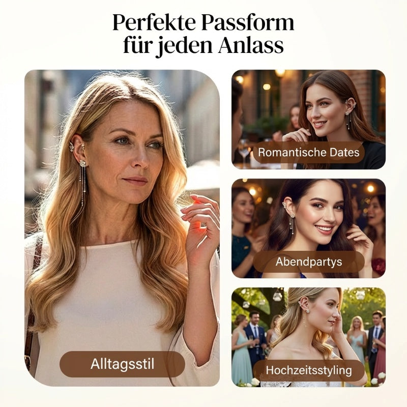 💕Valentine's Day Special – 50% discount💕Simple ear clips with butterfly and flower motifs & tassels – elegant & comfortable, no piercing required 🌸🦋