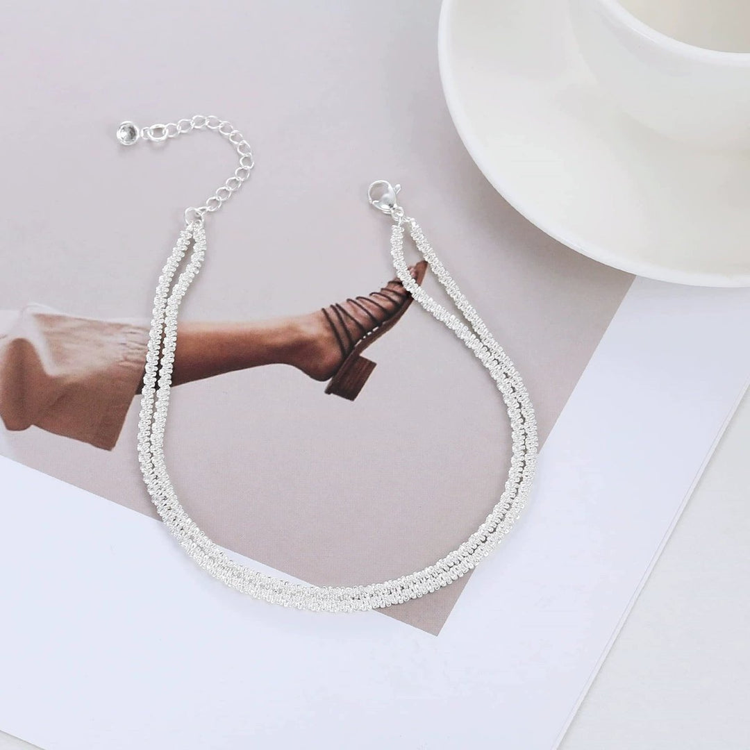 ⏰🔥LIMITED TIME: BUY 1 GET 1 FREE! 🥰 Dainty Layered Waterproof Anklet – Perfect Gift for Your Loved One 💖✨