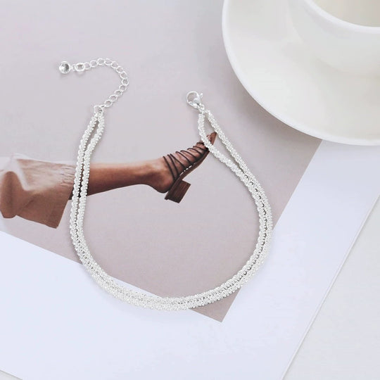 ⏰🔥LIMITED TIME: BUY 1 GET 1 FREE! 🥰 Dainty Layered Waterproof Anklet – Perfect Gift for Your Loved One 💖✨