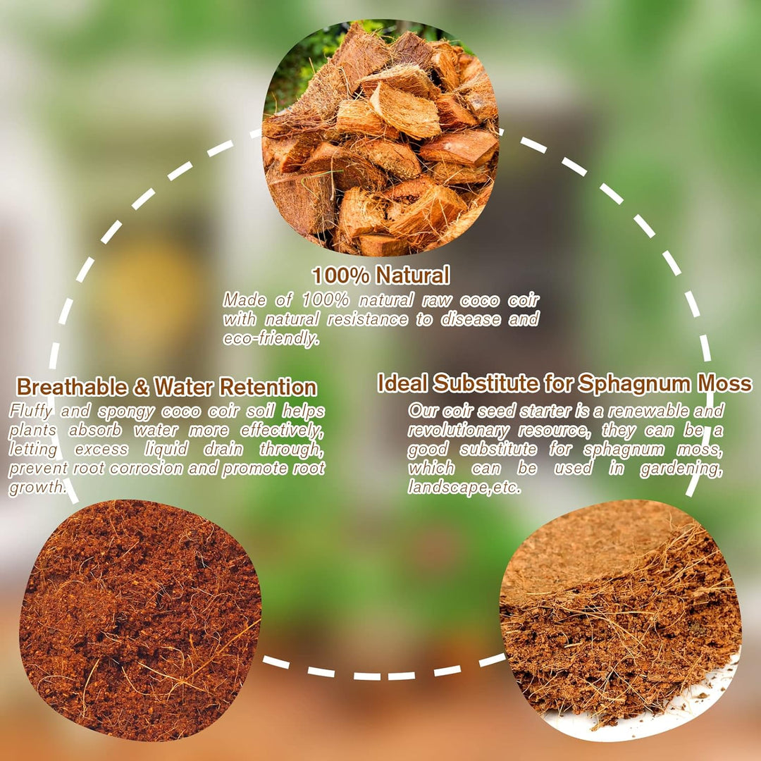 🌱 2026 Upgraded Formula | Pure Coco Coir Gardening Bricks | Boosts Germination ⚡【Flash 50% OFF】