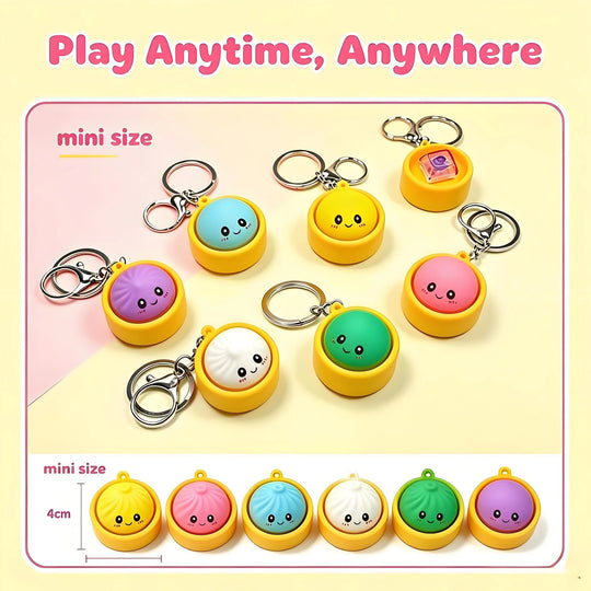 🔥 LAST DAY 49% OFF🔥  Cute Dumpling Pressable Fidget Keychain - touch sensing light