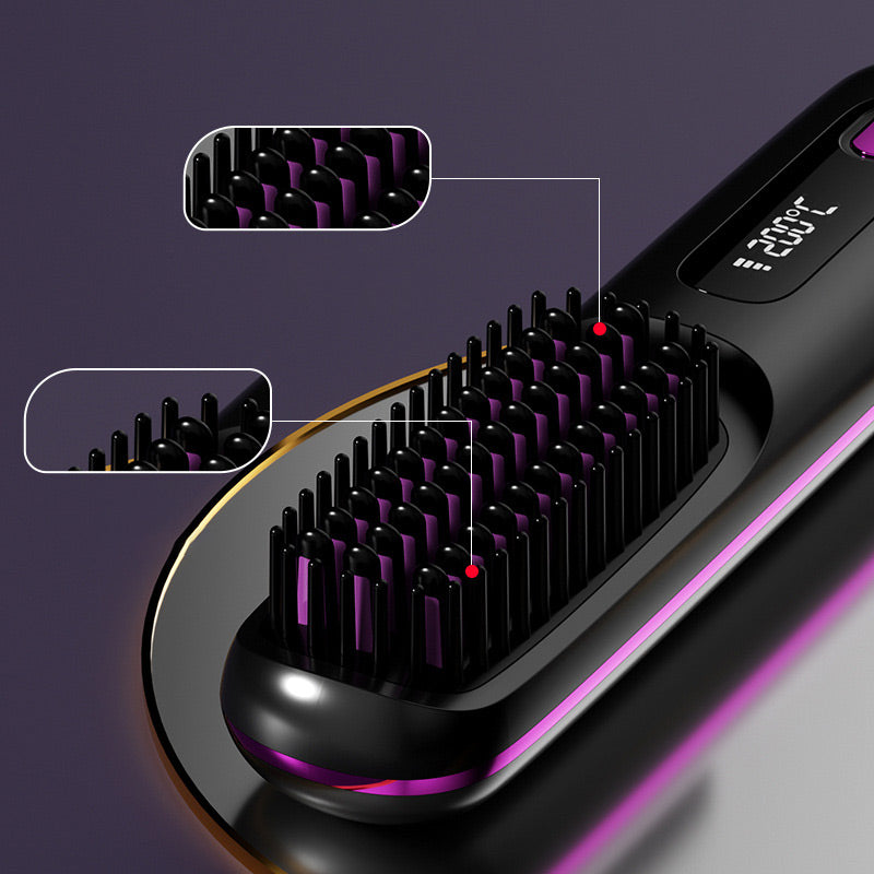 🔥🏆2026 New Year Sale 50% OFF💁‍♀️Wireless Ceramic Heating Hair Straightening Hairbrush