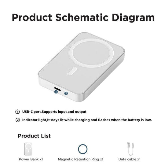 🔋 50% OFF NOW! ⚡ Fast Charge Portable Wireless Magnetic Power Bank – 15W Fast Charging, Strong Magnetic Adsorption & High Capacity 📱